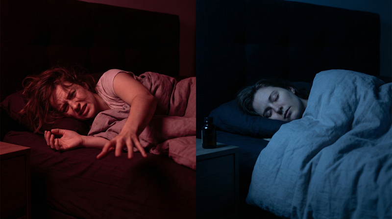 CBD gummies beside a bedside clock in a dark bedroom — how to use CBD for deep sleep