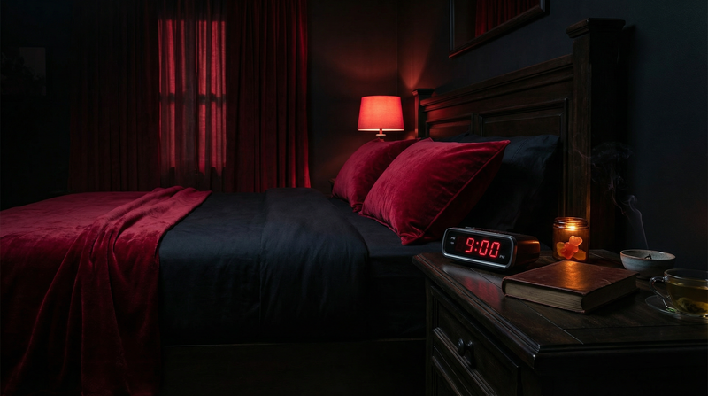 Book, tea, and dim lamp on a nightstand — how to build a nighttime routine for better sleep