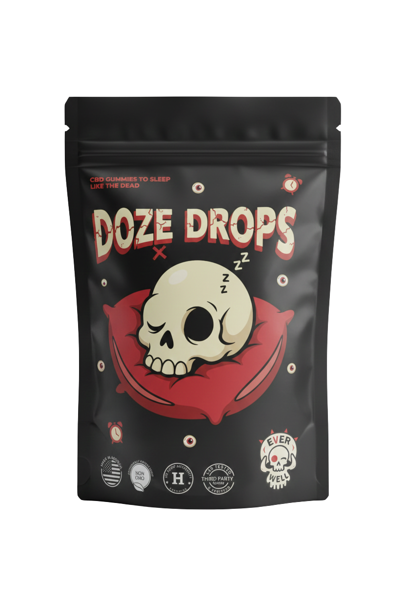 Doze Drops bag — front label close-up (each 2-pack contains two of these)