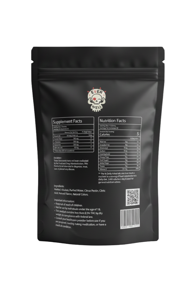 Doze Drops CBD Sleep Gummies | Full-Spectrum CBD + CBN + CBG | Zero Sugar (Mountain Berry) — back label
