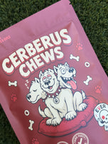 Cerberus Chews peanut butter and pumpkin CBD dog treats bag