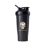 Everwell skull shaker bottle, black with flip cap, on white